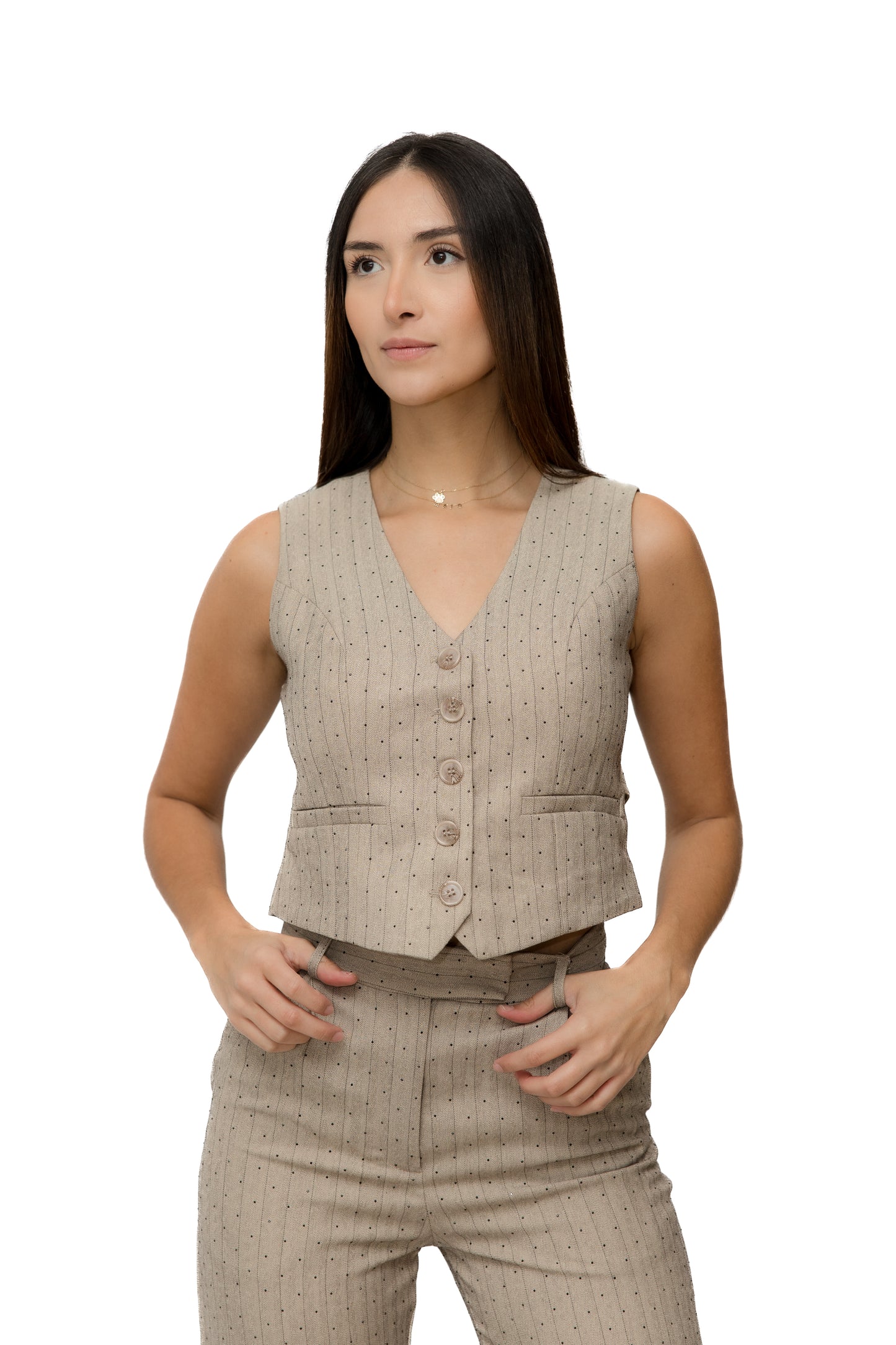 BEIGE VEST SET