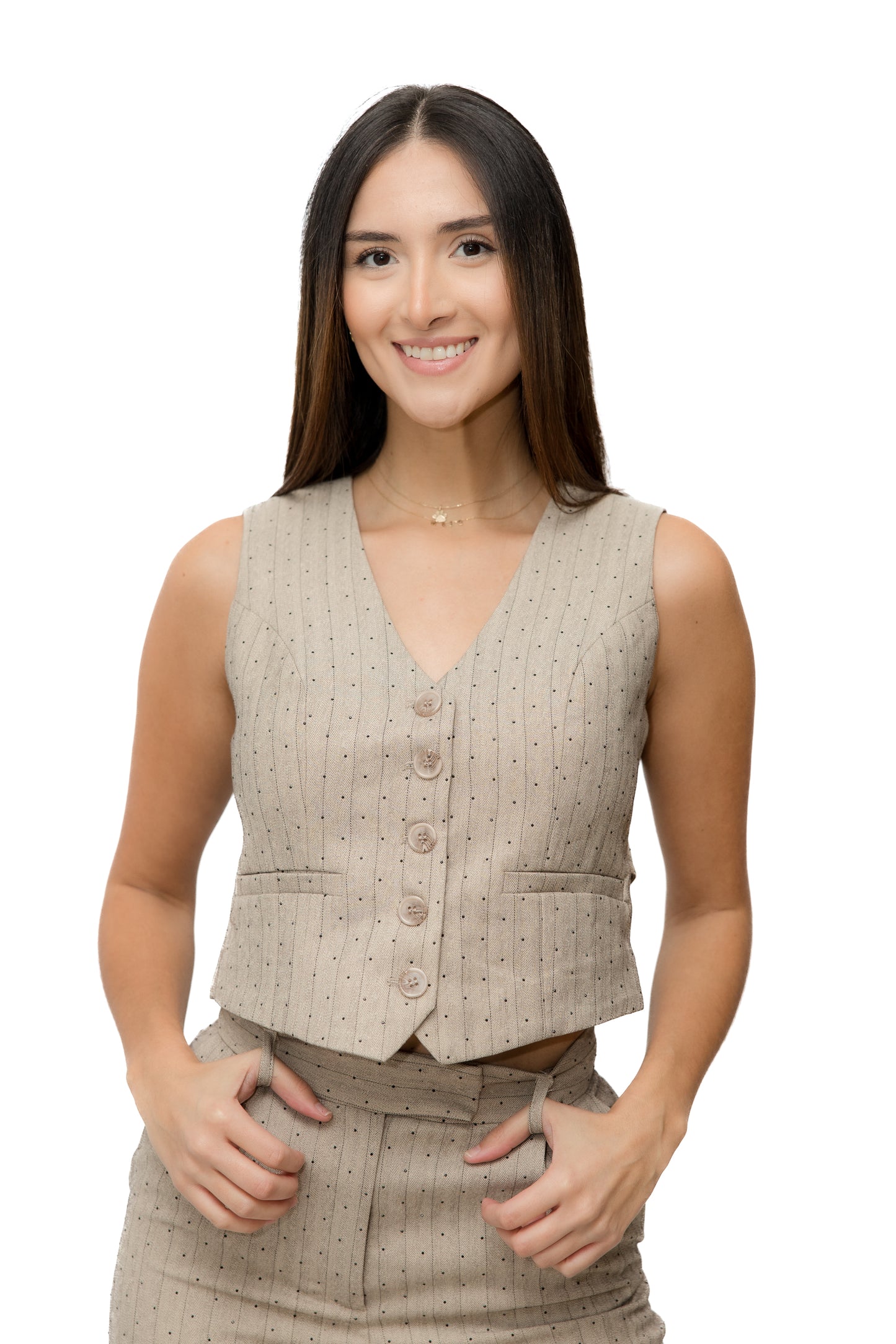 BEIGE VEST SET