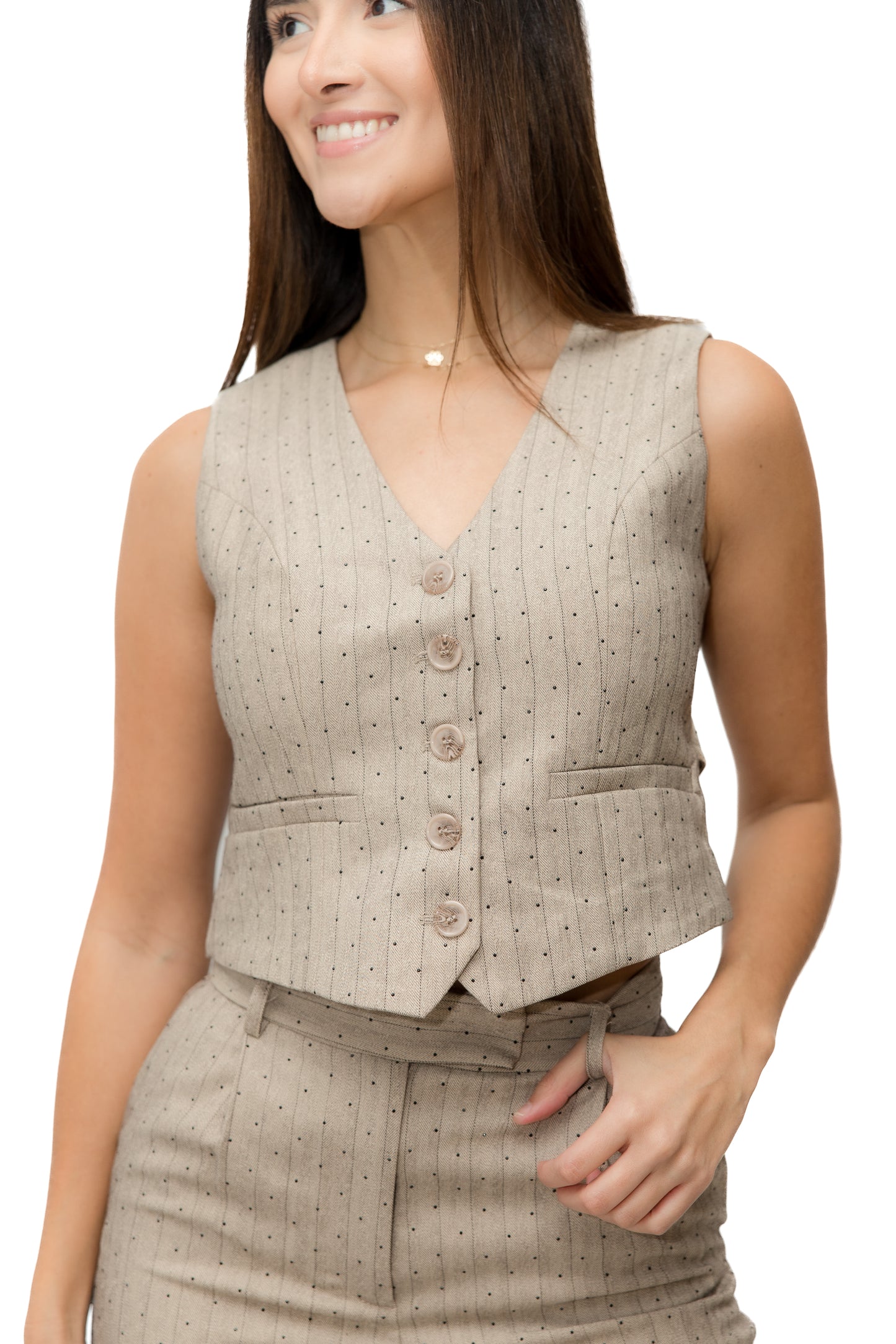 BEIGE VEST SET