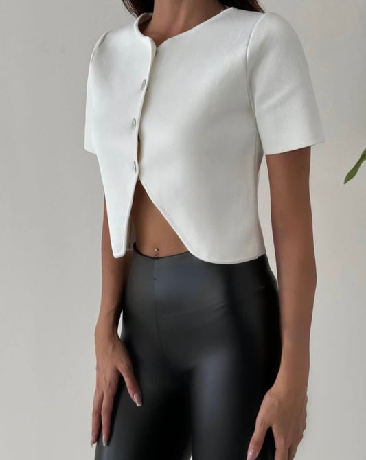 CROP WHITE BLOUSE